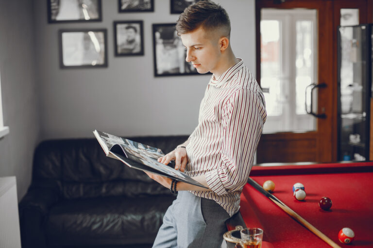 nice guy playing billiard